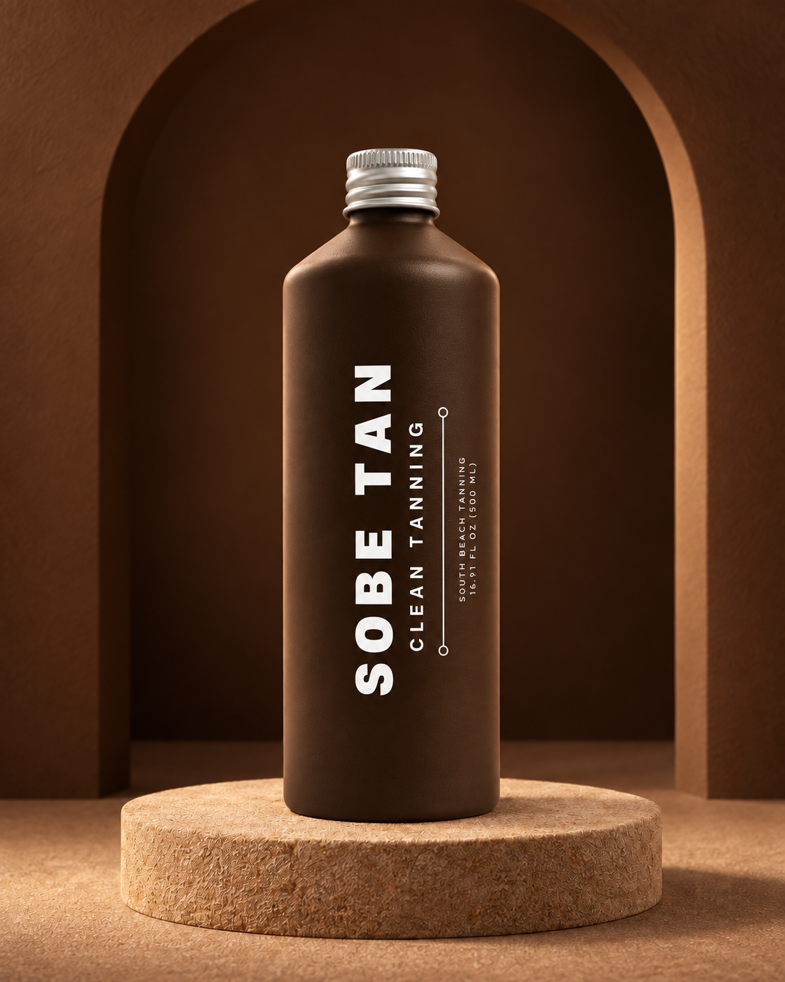 SoBe Tan Sunless professional solution 500 ml bottle in a cocoa arch