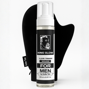 Self-Tanner for Men | King Glow - Water-Based, Fast-Drying Sunless Tanning Foam for Body and Face - Natural Tan Without the Sun (Mitt Included)