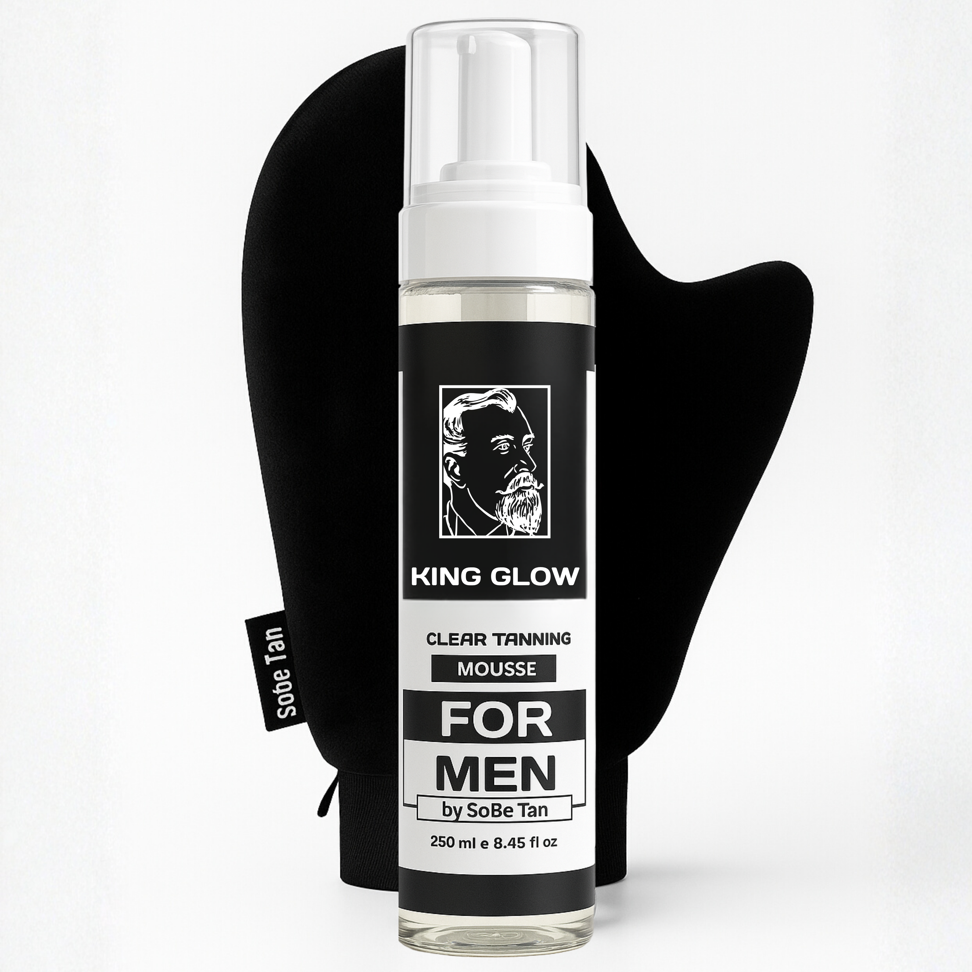 Self-Tanner for Men | King Glow - Water-Based, Fast-Drying Sunless Tanning Foam for Body and Face - Natural Tan Without the Sun (Mitt Included)
