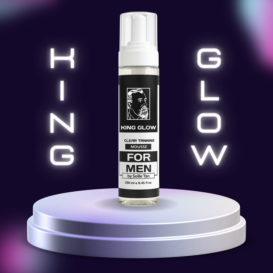 Self-Tanner for Men | King Glow - Water-Based, Fast-Drying Sunless Tanning Foam for Body and Face - Natural Tan Without the Sun (Mitt Included)