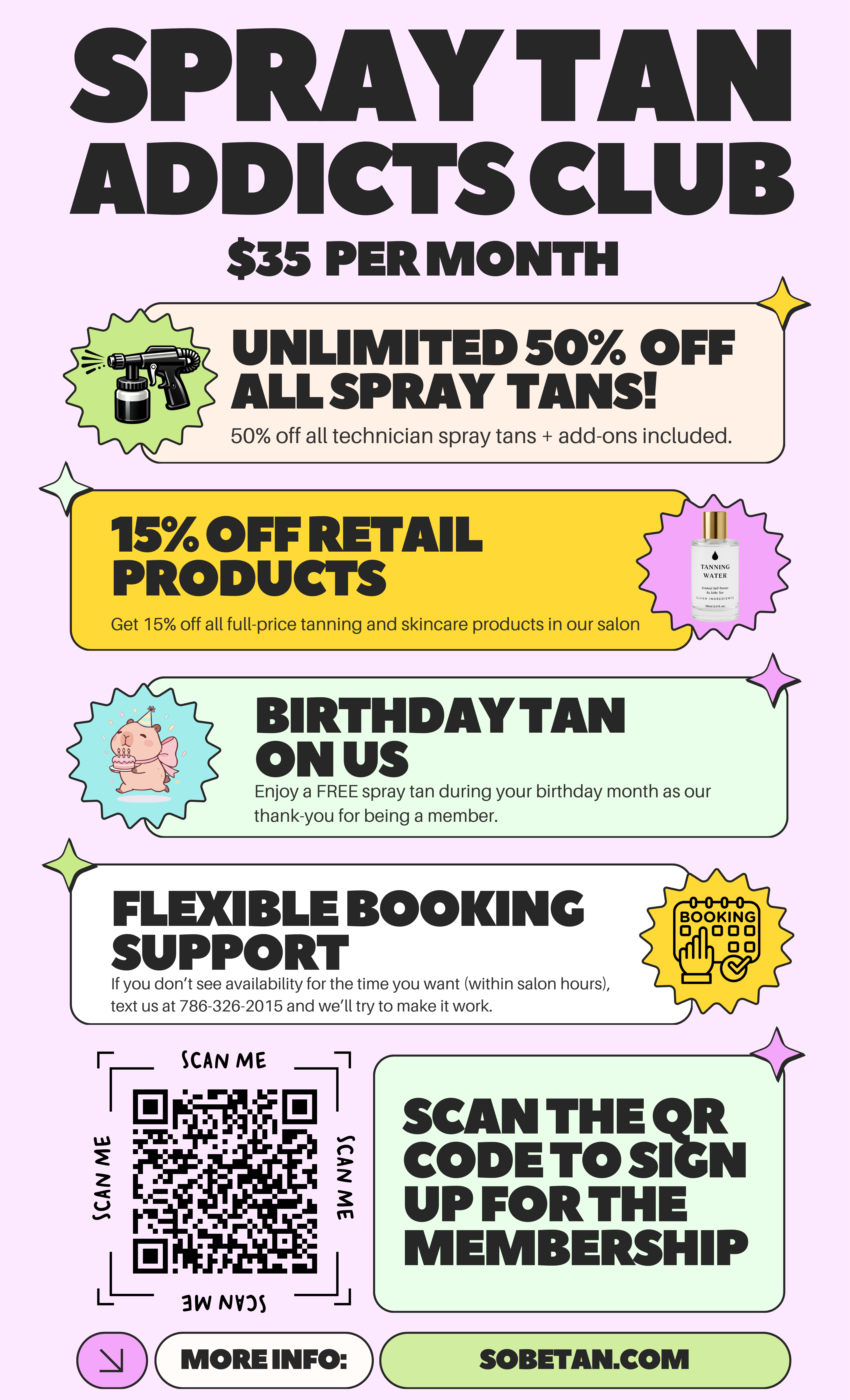 ✨ Spray Tan Addicts Club – $35/month ✨