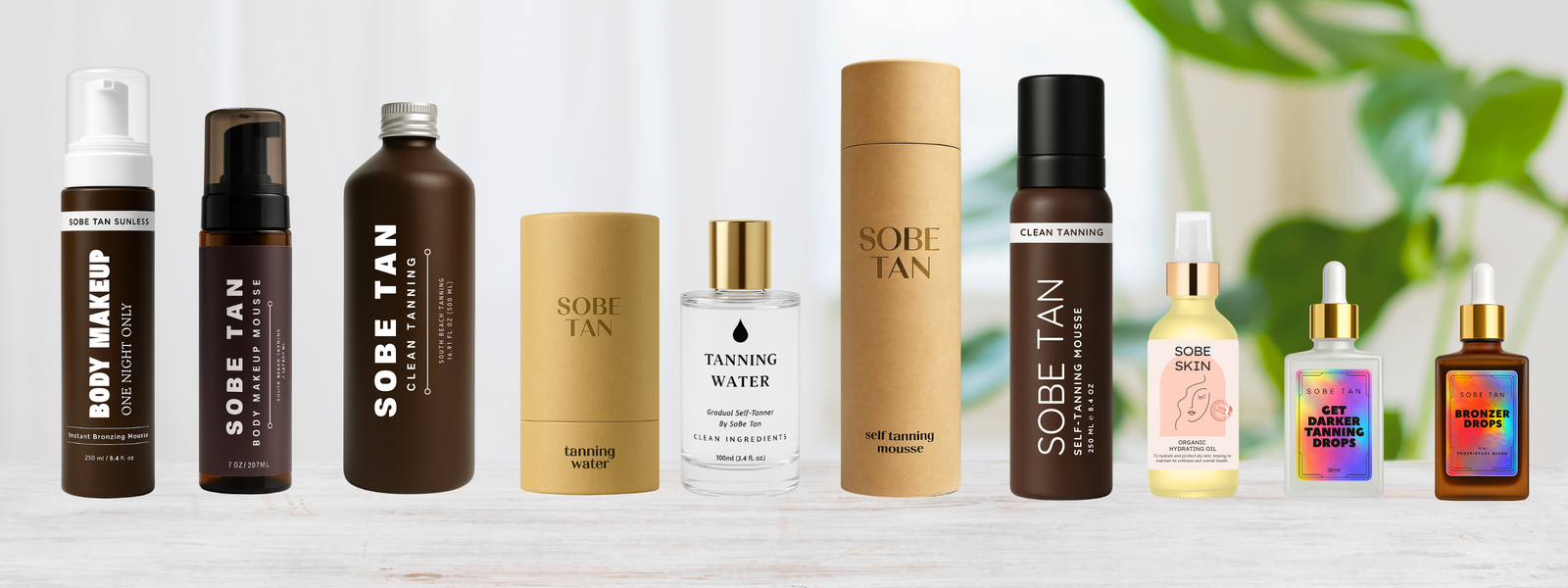Sobe Tan sunless tanning products lineup