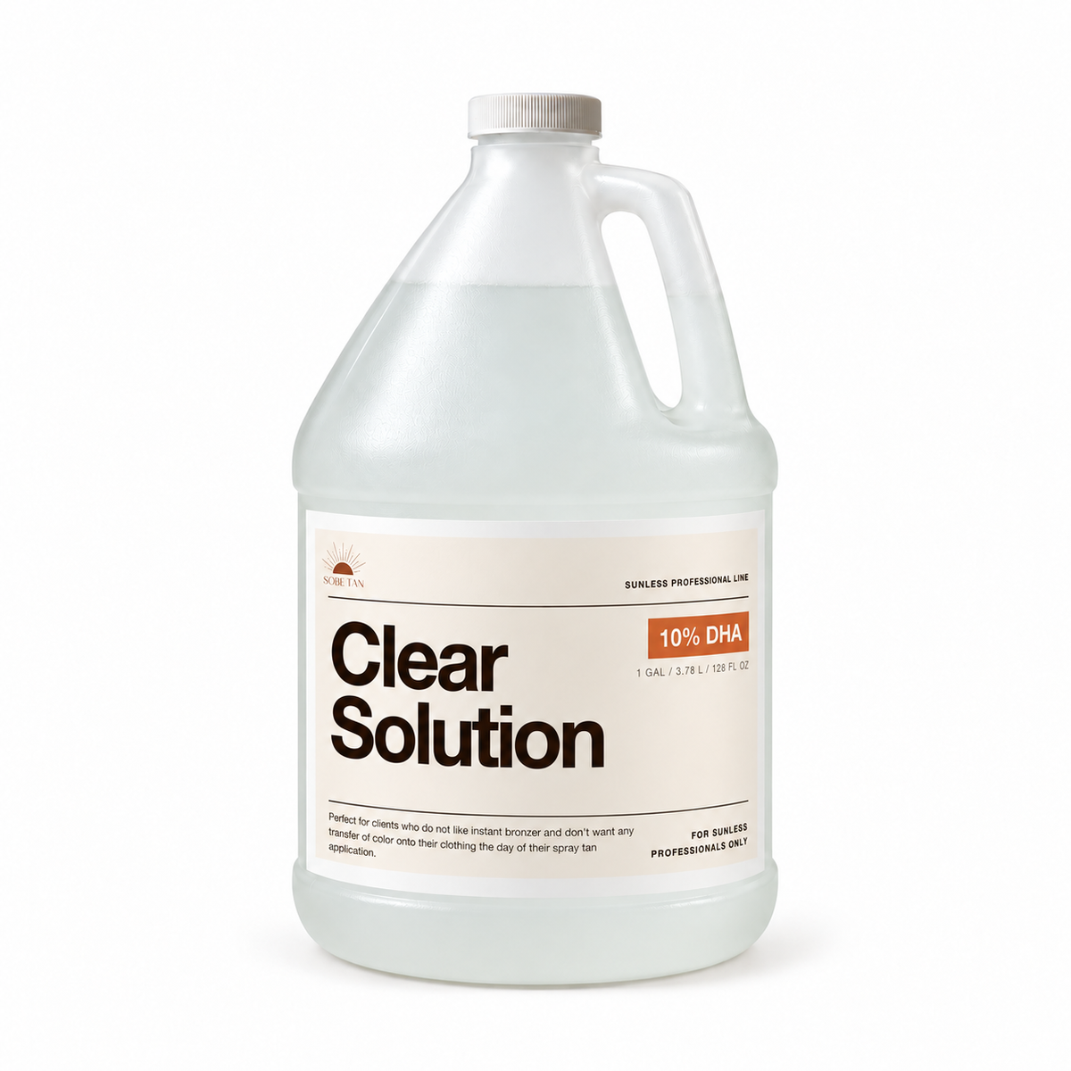 SoBe Tan Clear professional one-gallon jug, 10% DHA
