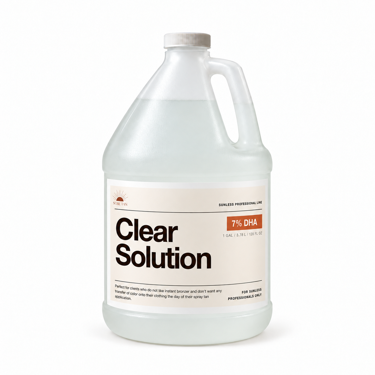 SoBe Tan Clear professional one-gallon jug, 7% DHA
