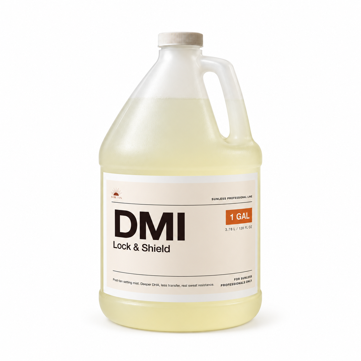 SoBe Tan DMI Lock & Shield one-gallon jug with the large DMI front label