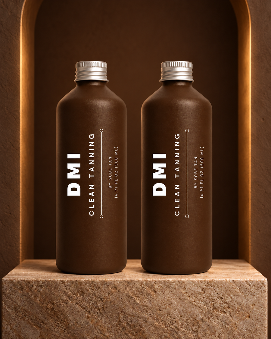 One-liter DMI Lock & Shield option: two 500 ml aluminum bottles with the large DMI front label