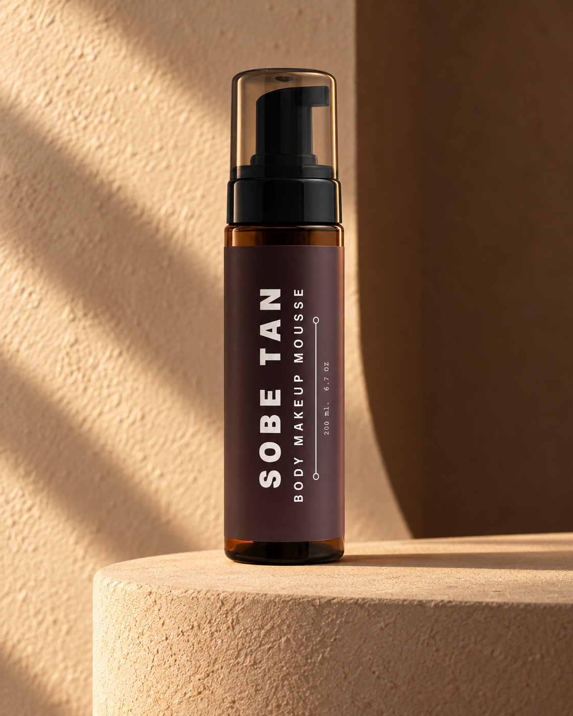 Bienvenido a Miami Mousse 200 ml bottle on cream plaster