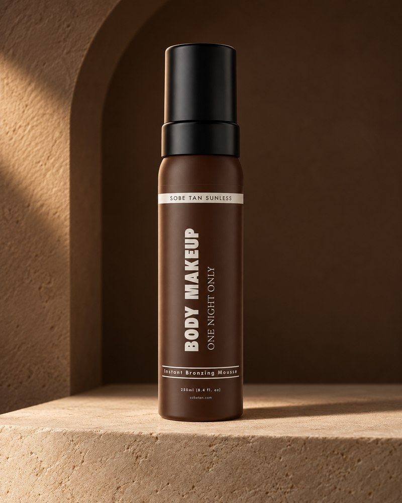 Body Makeup Mousse One Night Only 250 ml bottle in a cocoa alcove
