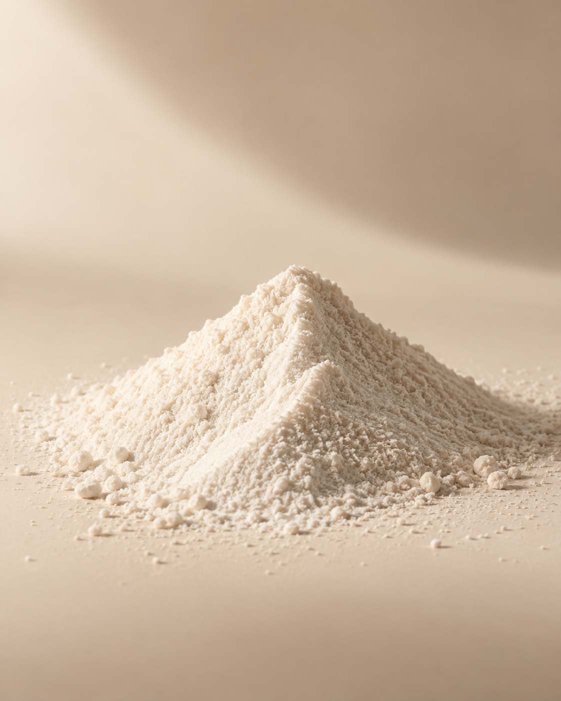 Fine pale powder on cream stone